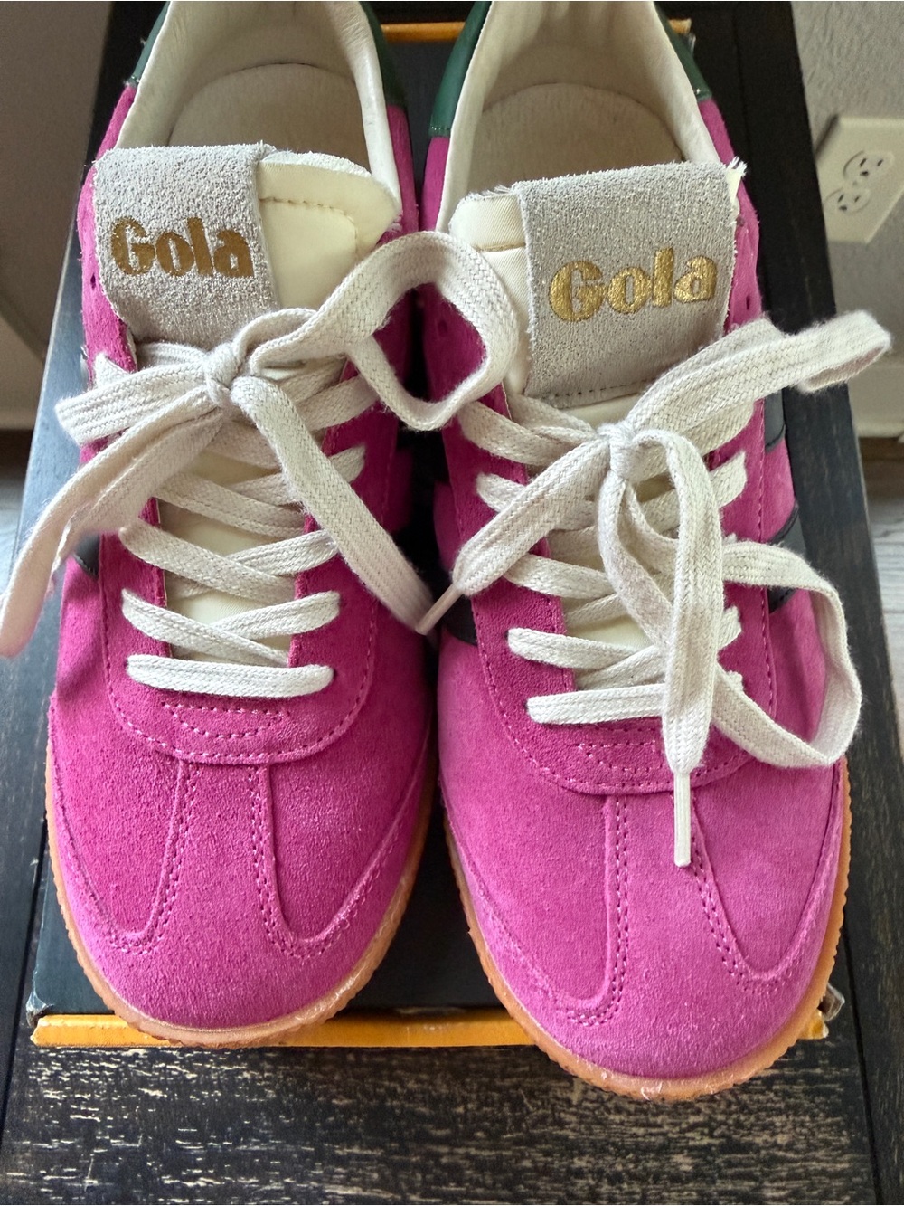 Gola Fuchsia Suede Sneakers with Gum Sole - Picture 3 of 8